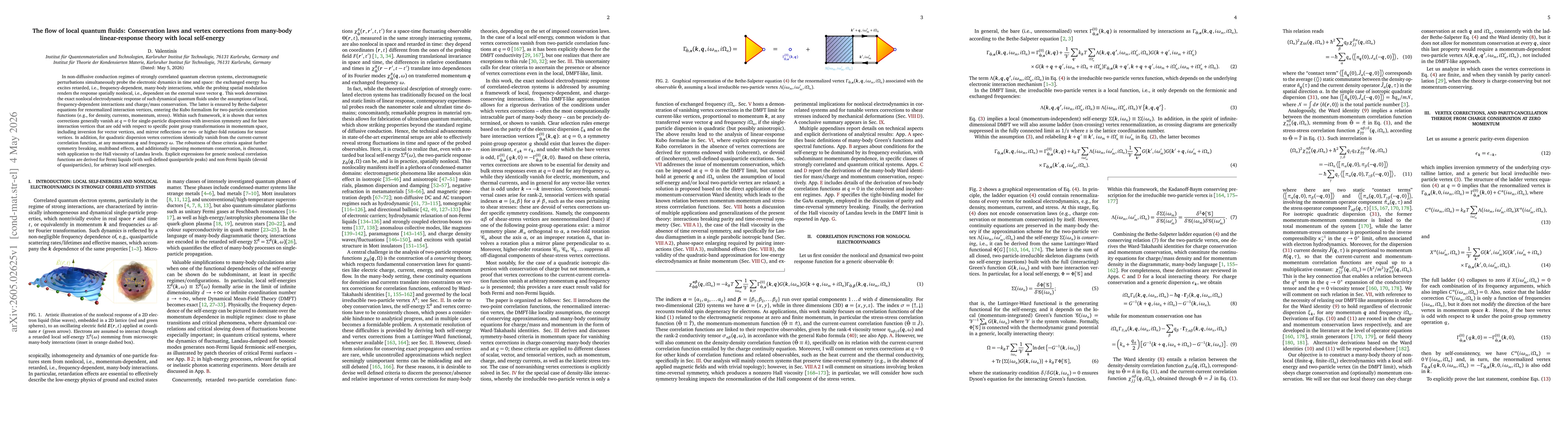 Thumbnail for The flow of local quantum fluids: Conservation laws and vertex corrections from many-body linear-response theory with local self-energy
