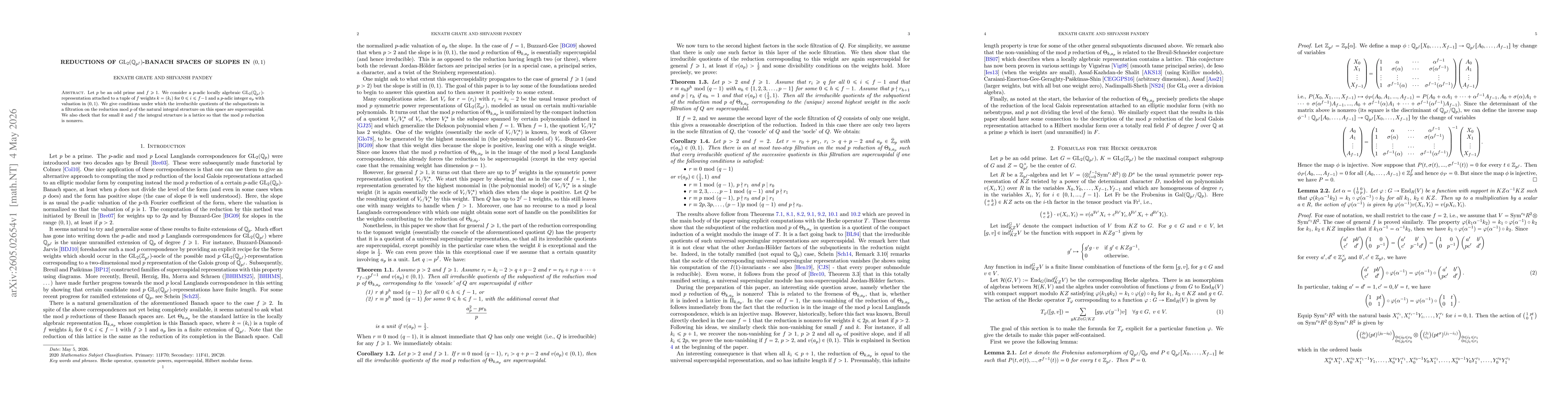 Thumbnail for Reductions of $\mathrm{GL}_2(\mathbb Q_{p^f})$-Banach spaces of slopes in $(0,1)$