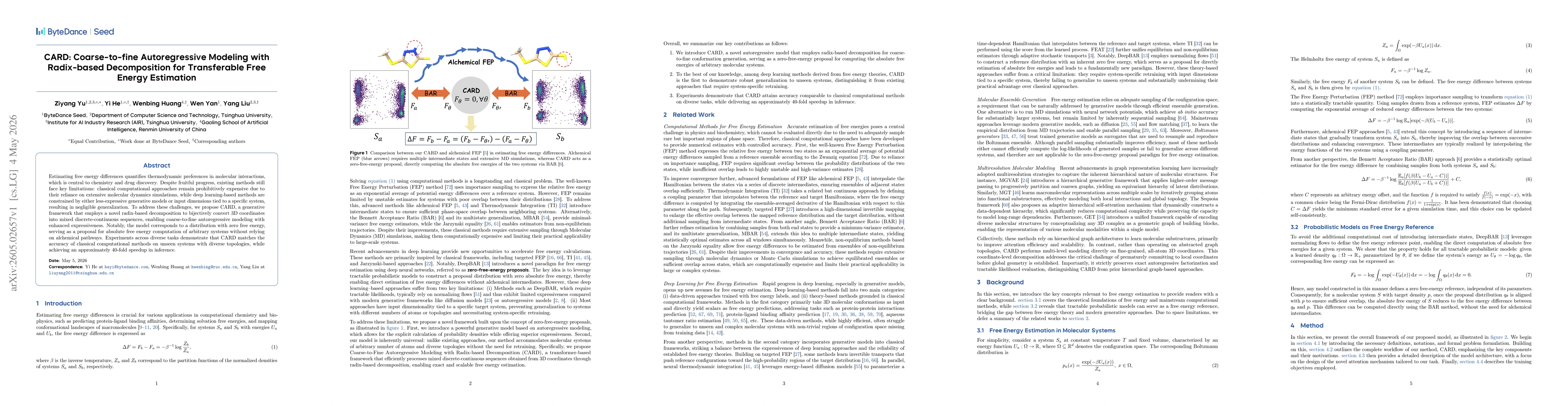 Thumbnail for CARD: Coarse-to-fine Autoregressive Modeling with Radix-based Decomposition for Transferable Free Energy Estimation