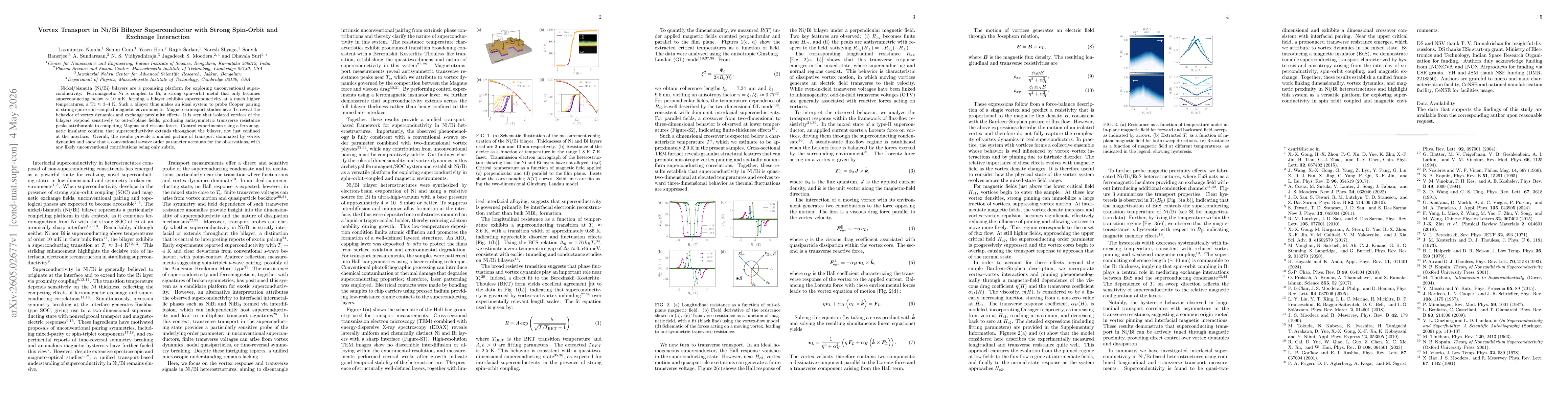 Thumbnail for Vortex Transport in Ni/Bi Bilayer Superconductor with Strong Spin-Orbit and Exchange Interaction