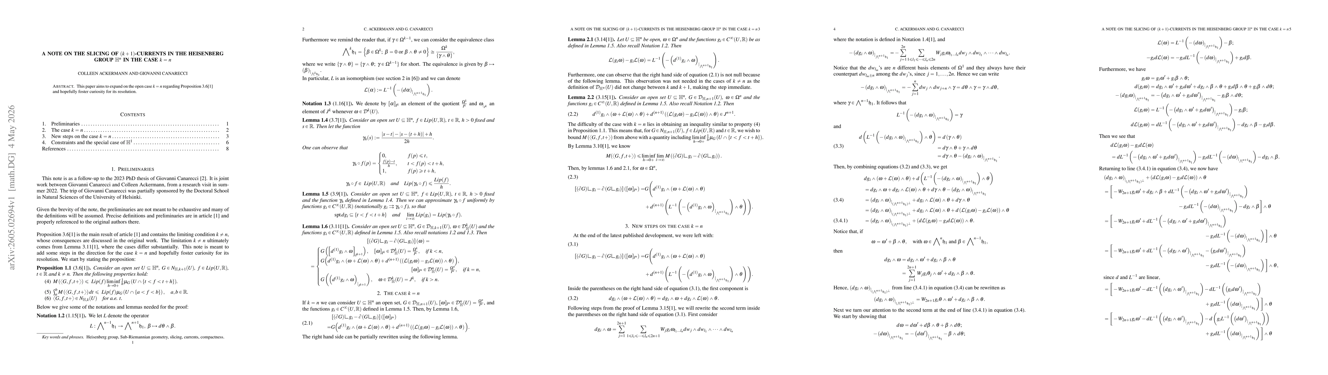 Thumbnail for A note on the Slicing of $(k+1)$-Currents in the Heisenberg Group $\mathbb{H}^n$ in the case $k=n$