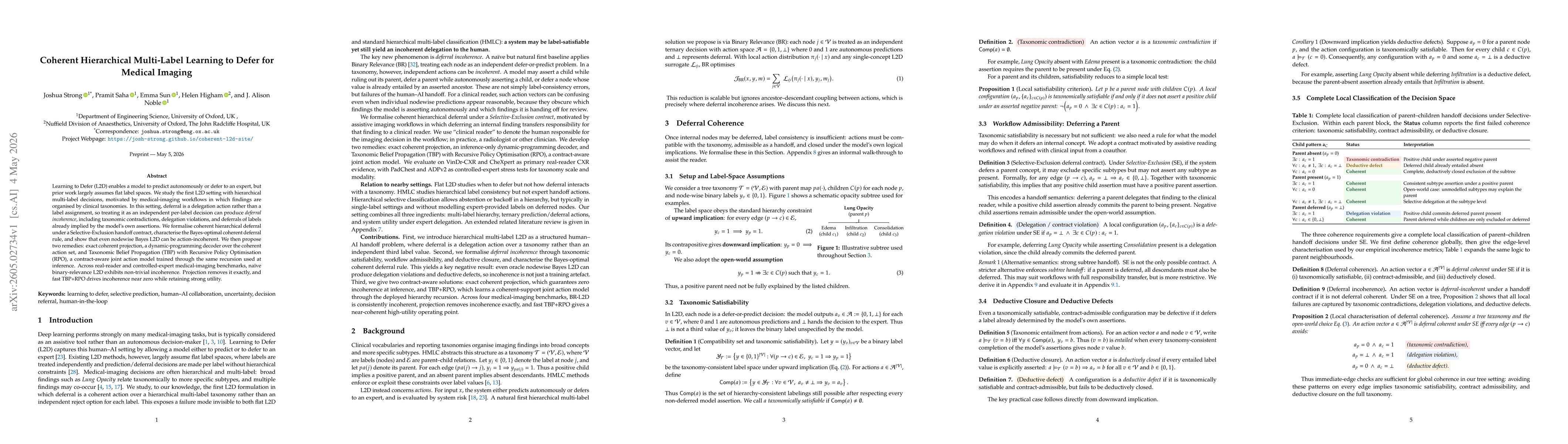 Thumbnail for Coherent Hierarchical Multi-Label Learning to Defer for Medical Imaging