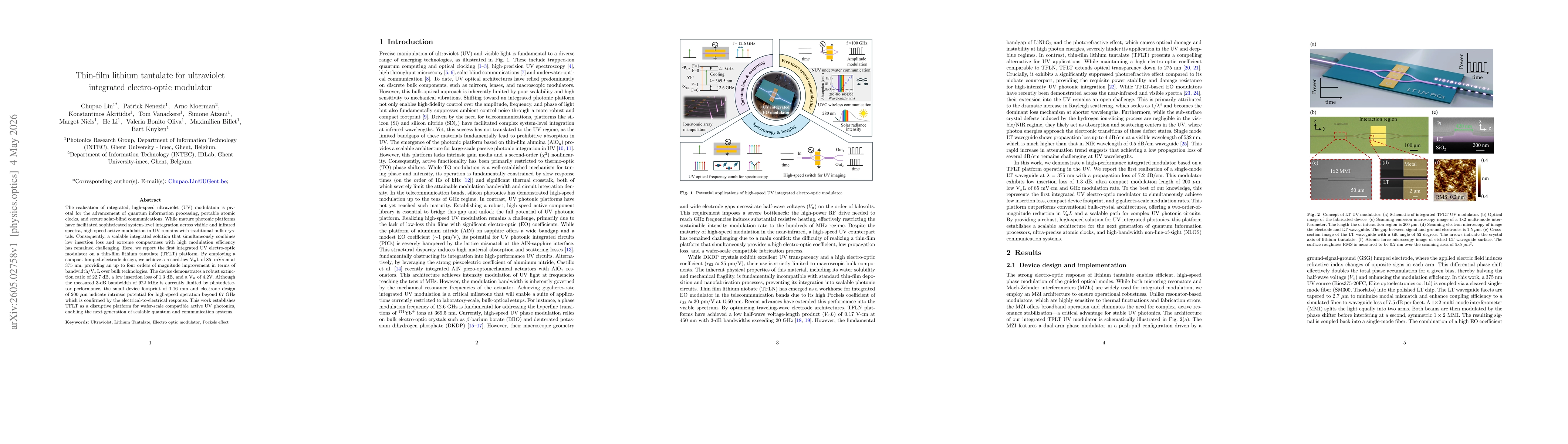 Thumbnail for Thin-film lithium tantalate for ultraviolet integrated electro-optic modulator