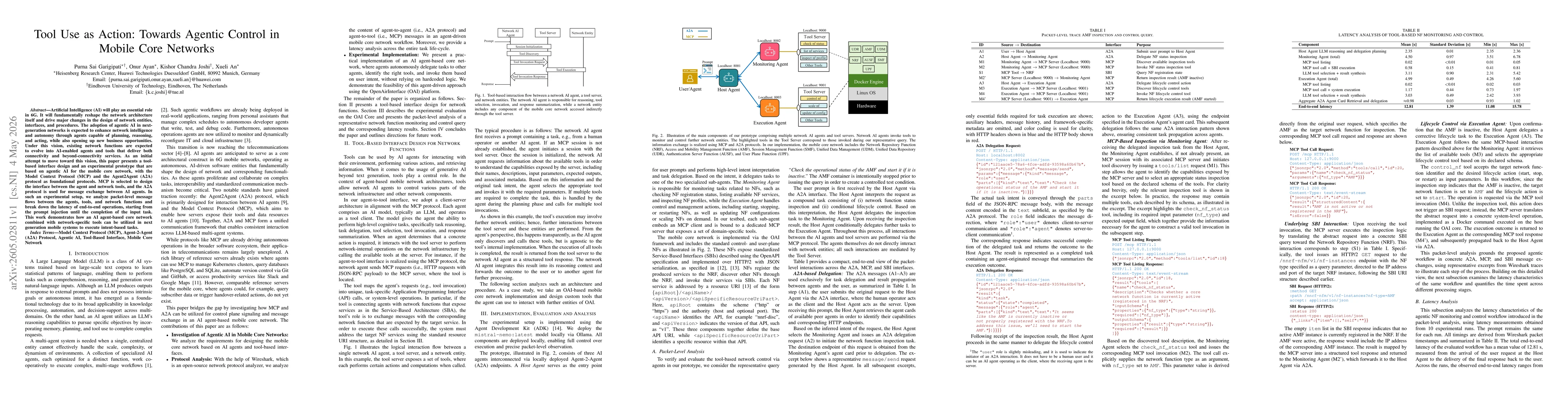Thumbnail for Tool Use as Action: Towards Agentic Control in Mobile Core Networks