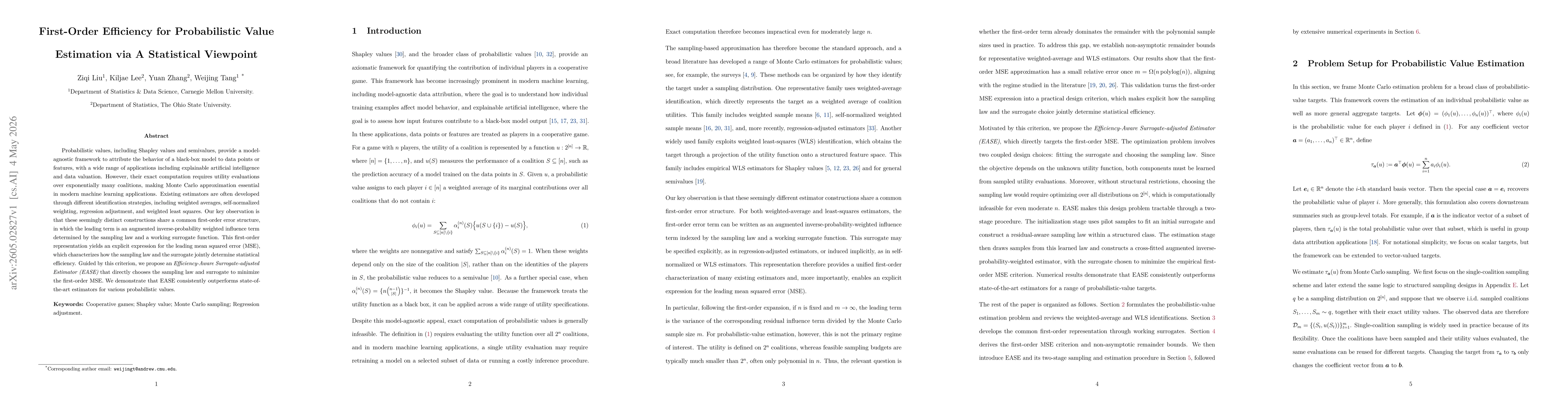 Thumbnail for First-Order Efficiency for Probabilistic Value Estimation via A Statistical Viewpoint