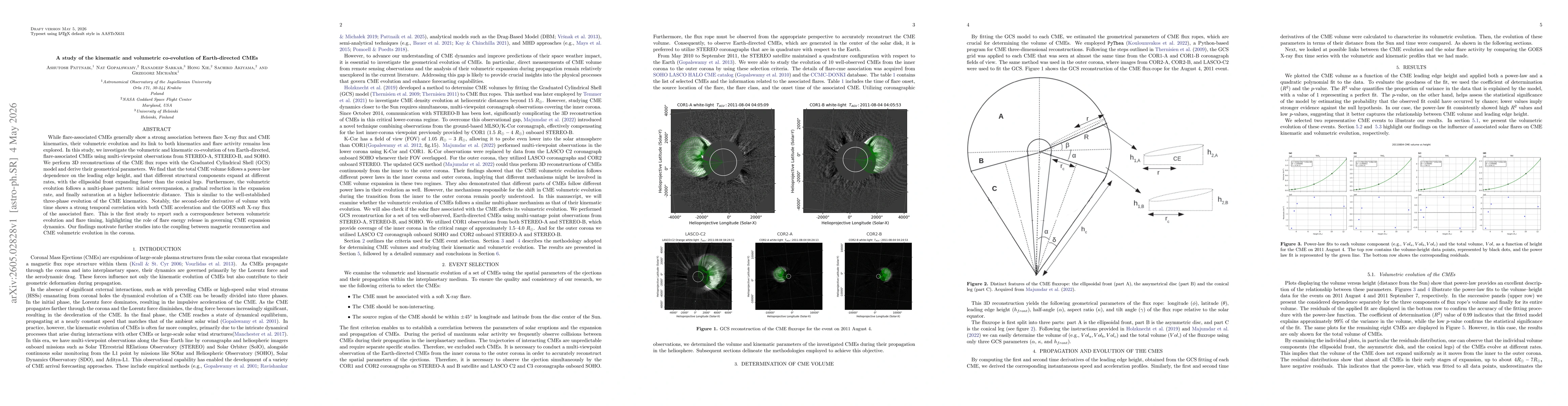 Thumbnail for A study of the kinematic and volumetric co-evolution of Earth-directed CMEs