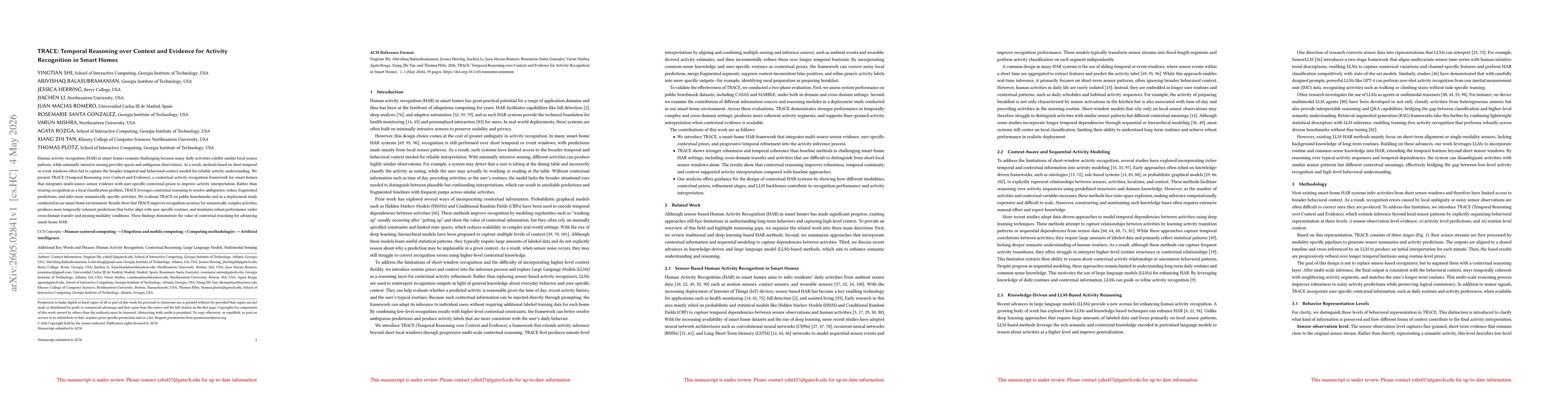 Thumbnail for TRACE: Temporal Reasoning over Context and Evidence for Activity Recognition in Smart Homes