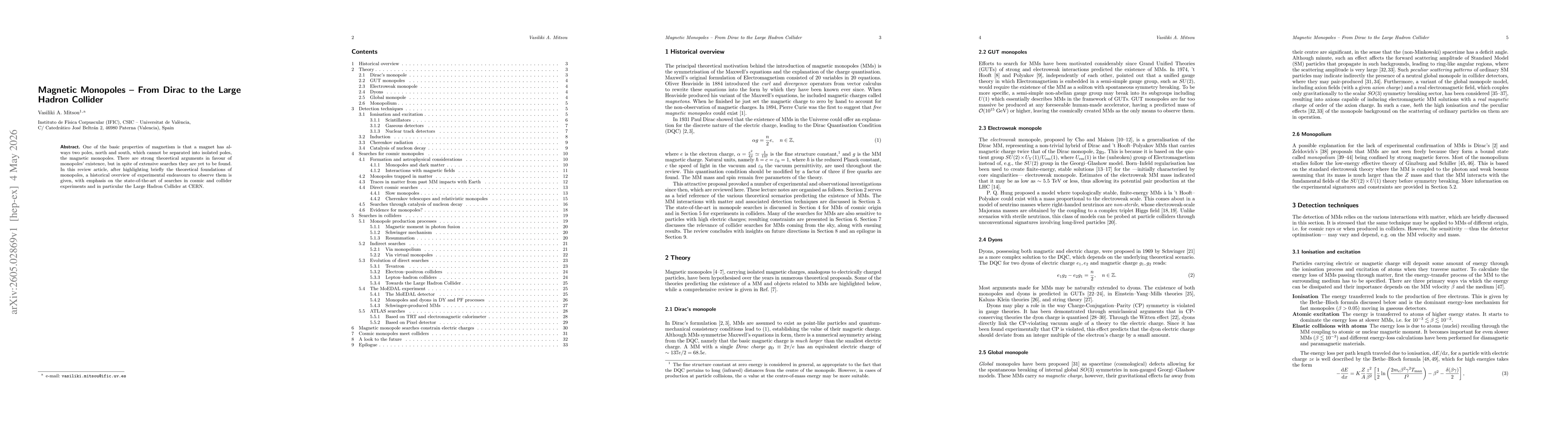 Thumbnail for Magnetic Monopoles -- From Dirac to the Large Hadron Collider