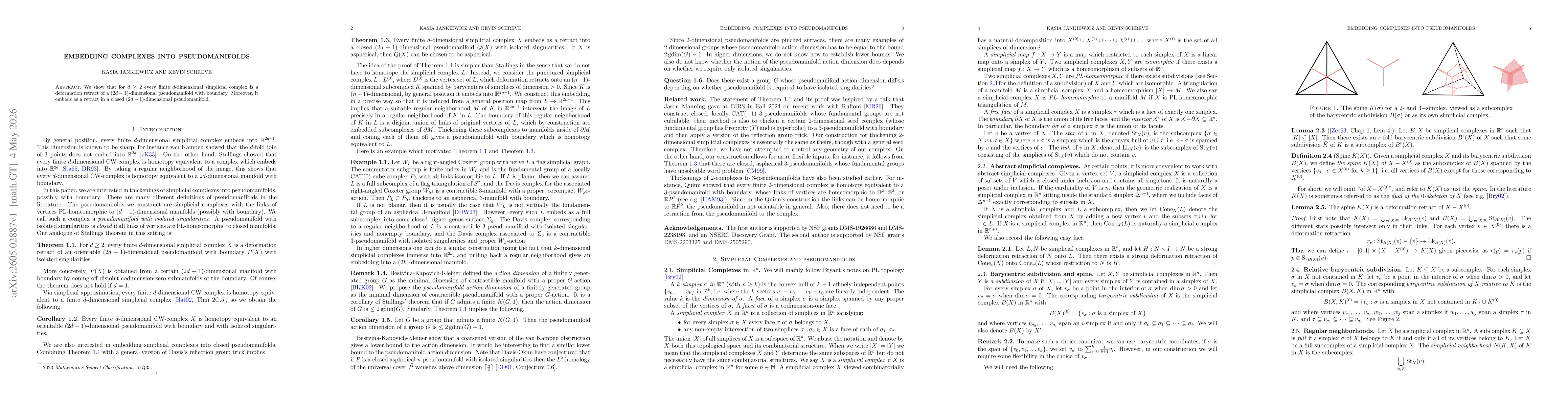 Thumbnail for Embedding complexes into pseudomanifolds