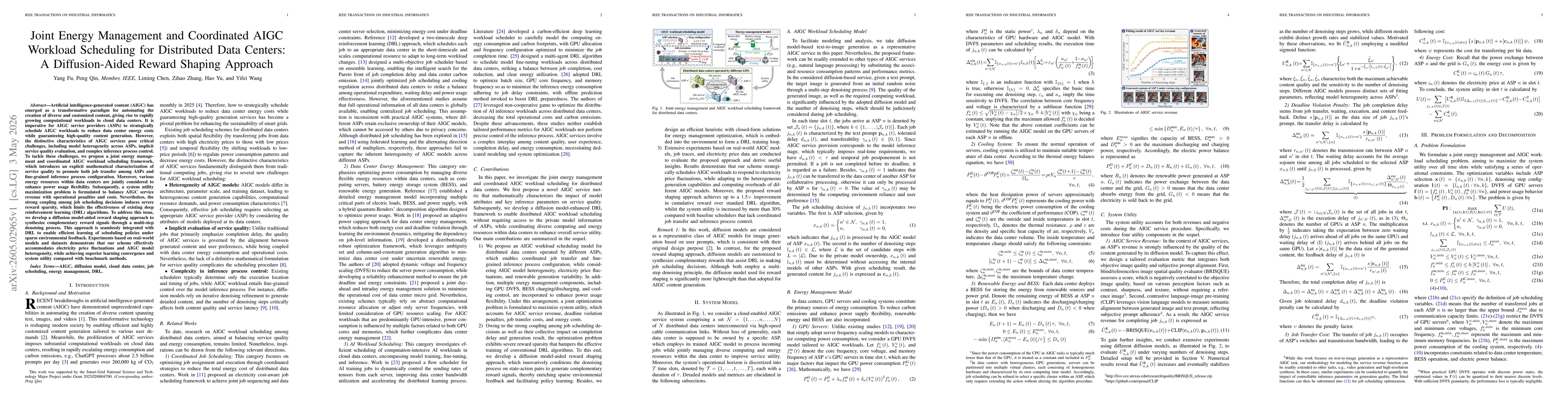 Thumbnail for Joint Energy Management and Coordinated AIGC Workload Scheduling for Distributed Data Centers: A Diffusion-Aided Reward Shaping Approach