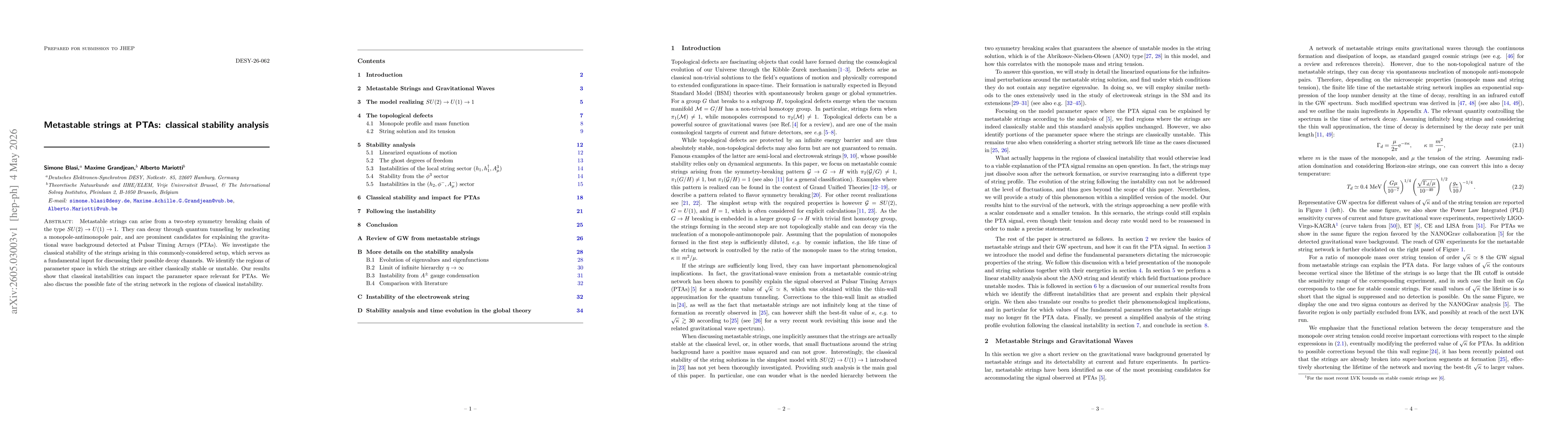 Thumbnail for Metastable strings at PTAs: classical stability analysis