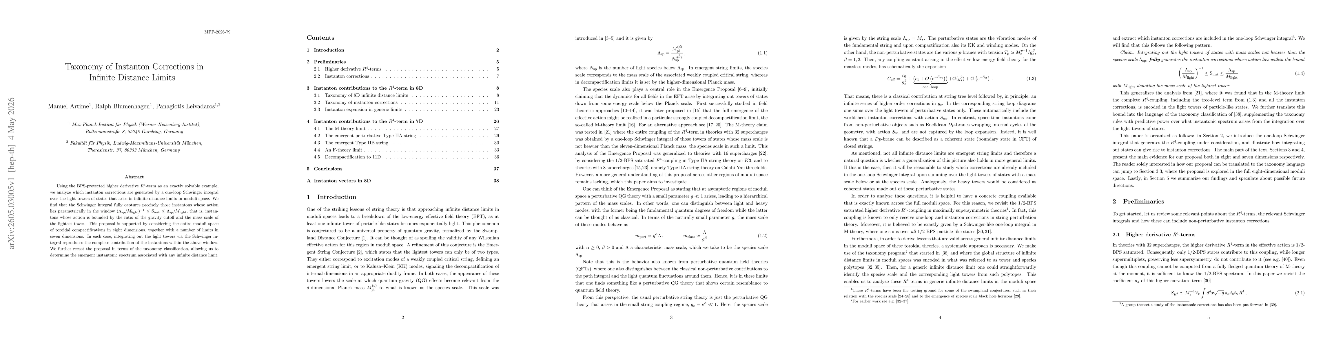Thumbnail for Taxonomy of Instanton Corrections in Infinite Distance Limits