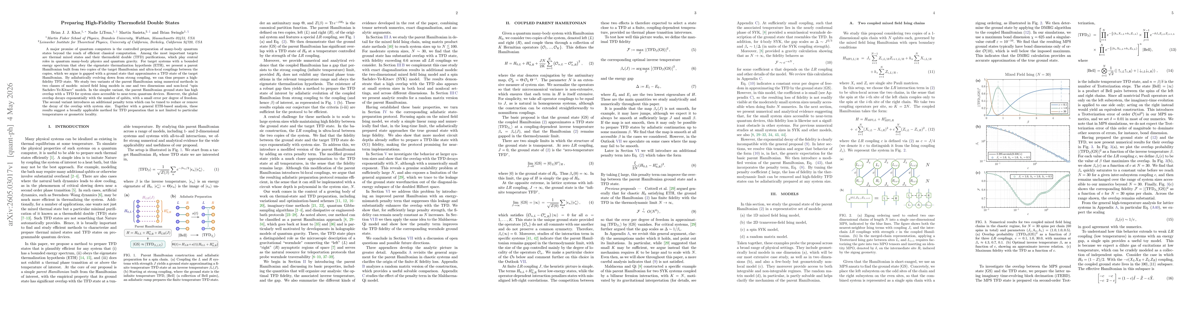 Thumbnail for Preparing High-Fidelity Thermofield Double States