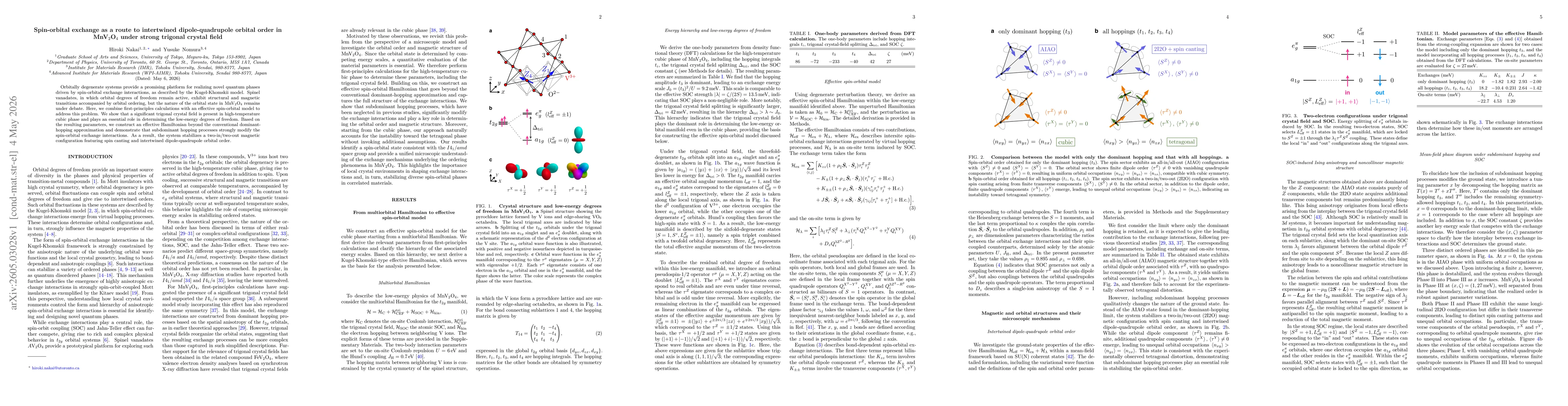 Thumbnail for Spin-orbital exchange as a route to intertwined dipole-quadrupole orbital order in MnV$_2$O$_4$ under strong trigonal crystal field