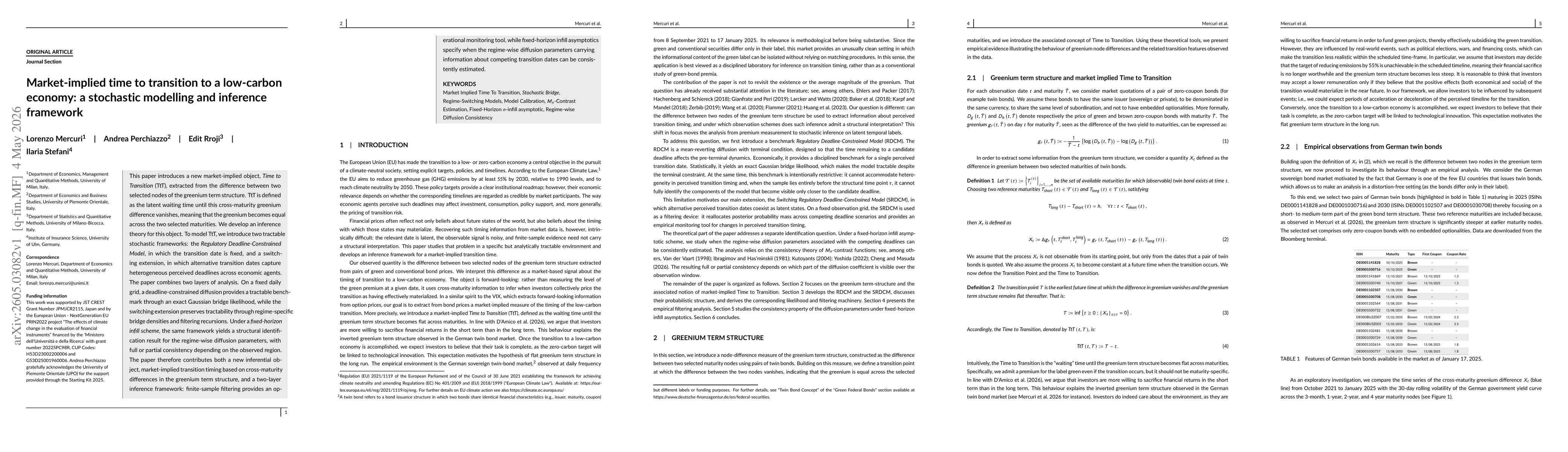 Thumbnail for Market-implied time to transition to a low-carbon economy: a stochastic modelling and inference framework