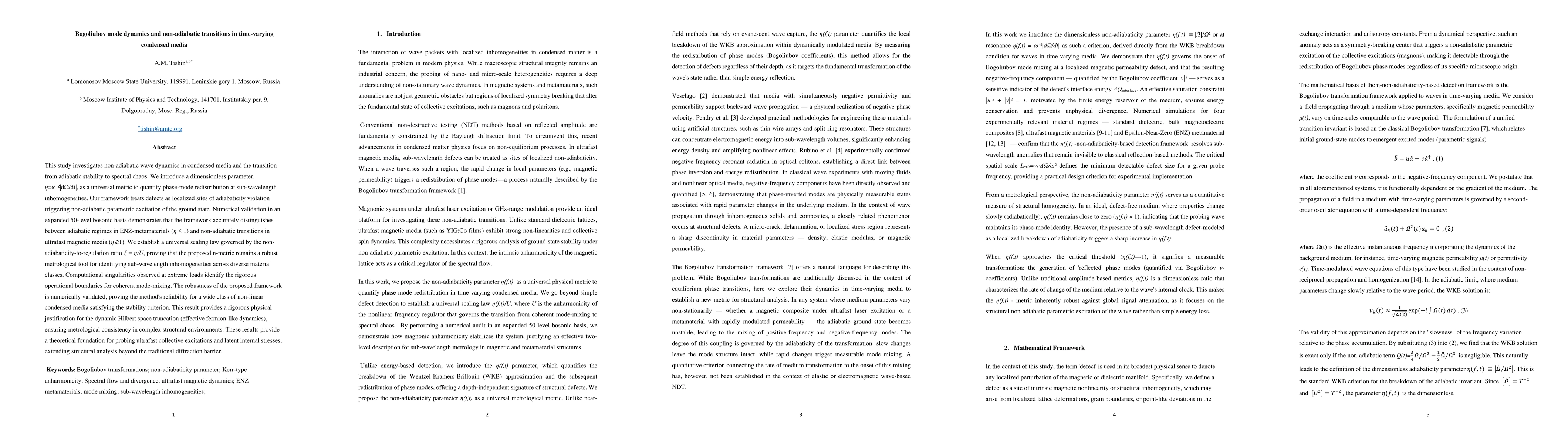 Thumbnail for Bogoliubov mode dynamics and non-adiabatic transitions in time-varying condensed media