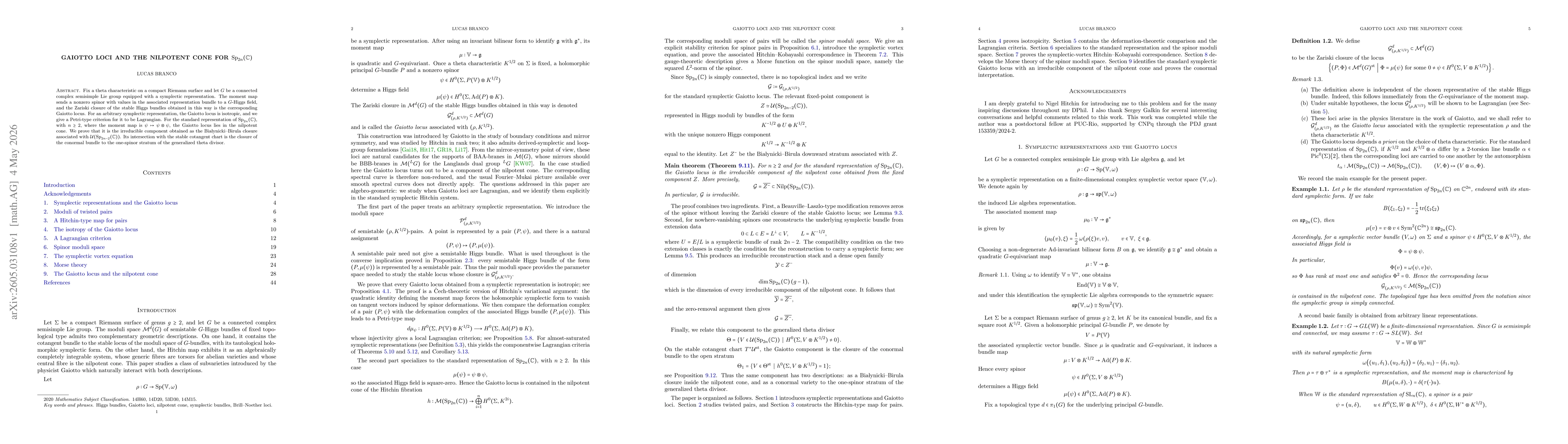 Thumbnail for Gaiotto Loci and the Nilpotent Cone for $\mathrm{Sp}_{2n}(\mathbb C)$