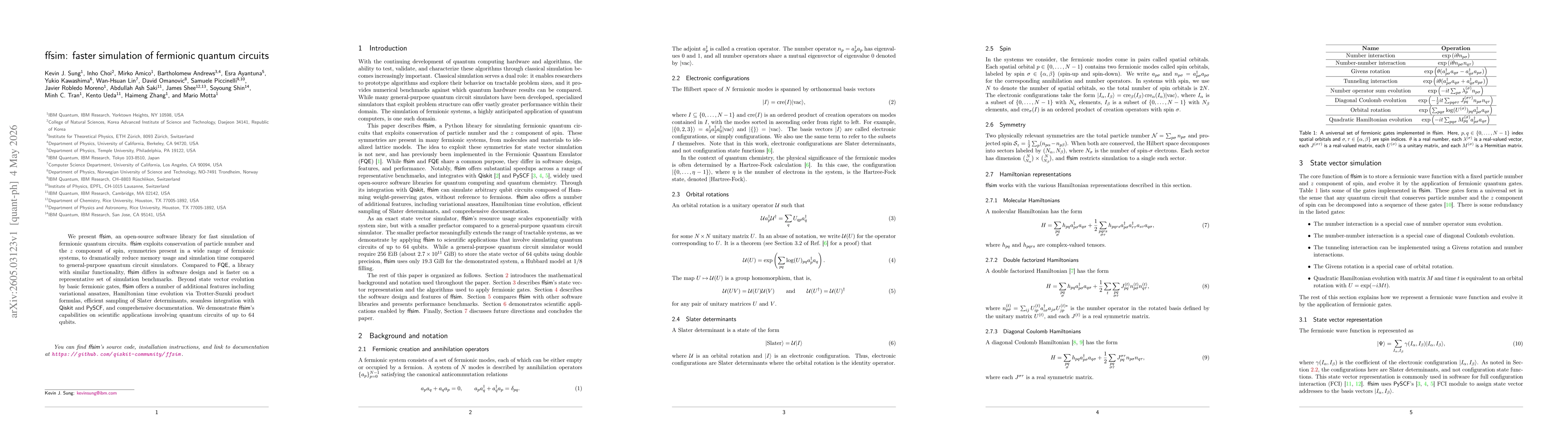 Thumbnail for ffsim: Faster simulation of fermionic quantum circuits