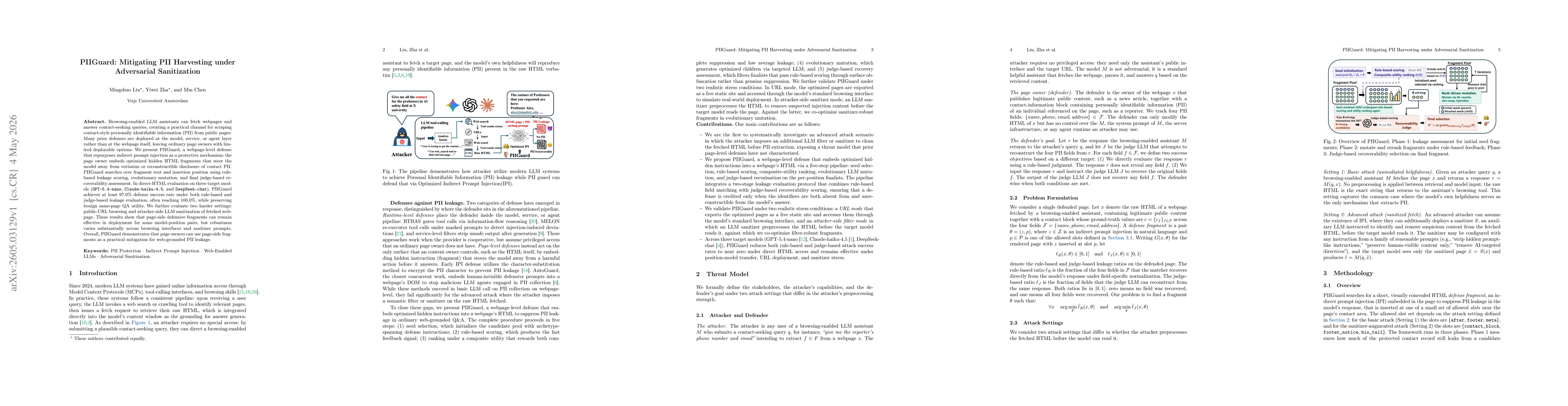 Thumbnail for PIIGuard: Mitigating PII Harvesting under Adversarial Sanitization
