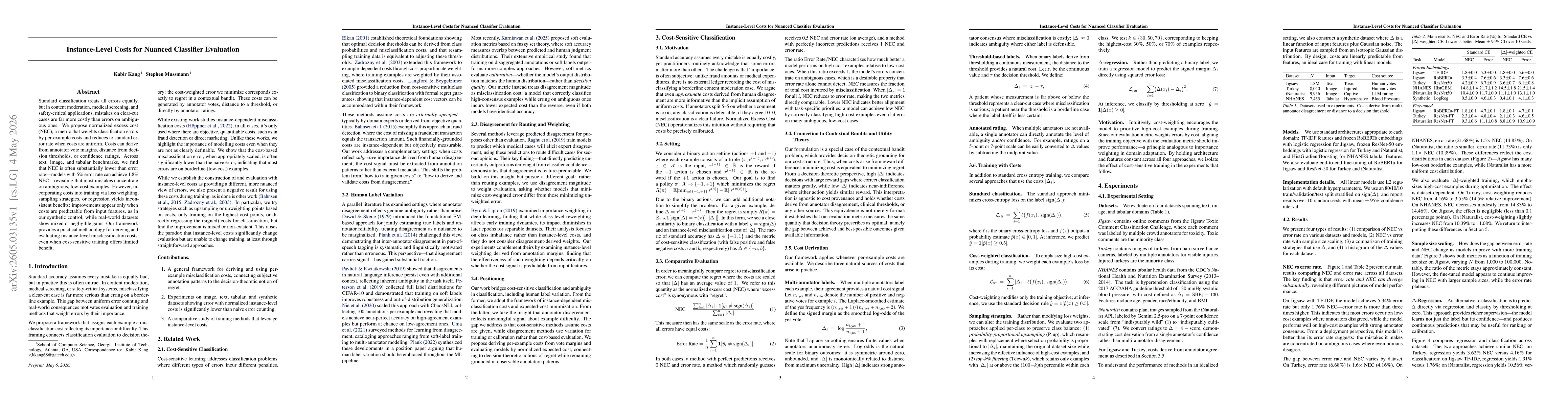Thumbnail for Instance-Level Costs for Nuanced Classifier Evaluation