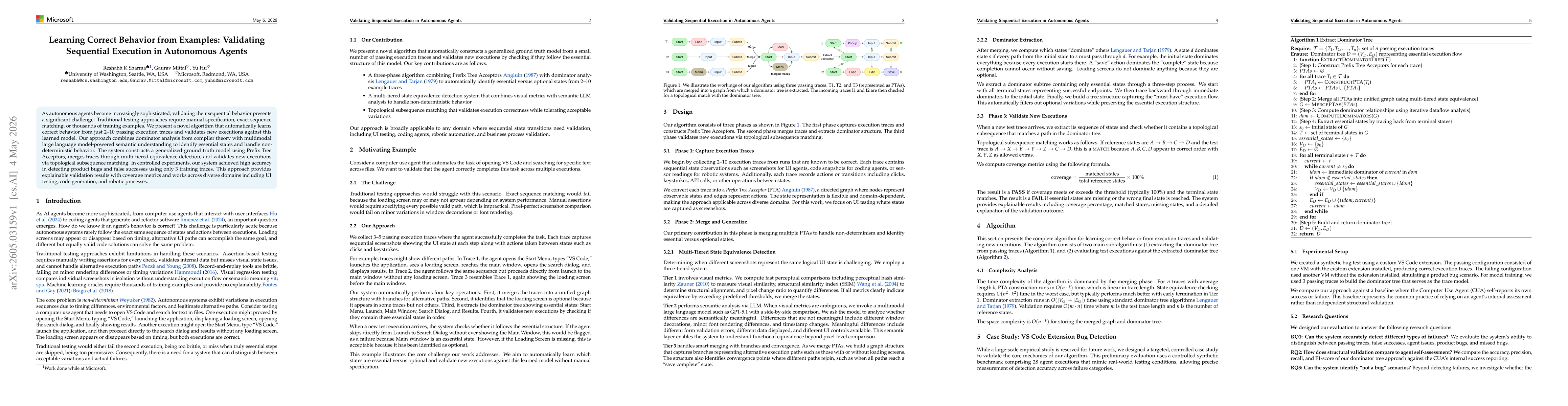 Thumbnail for Learning Correct Behavior from Examples: Validating Sequential Execution in Autonomous Agents