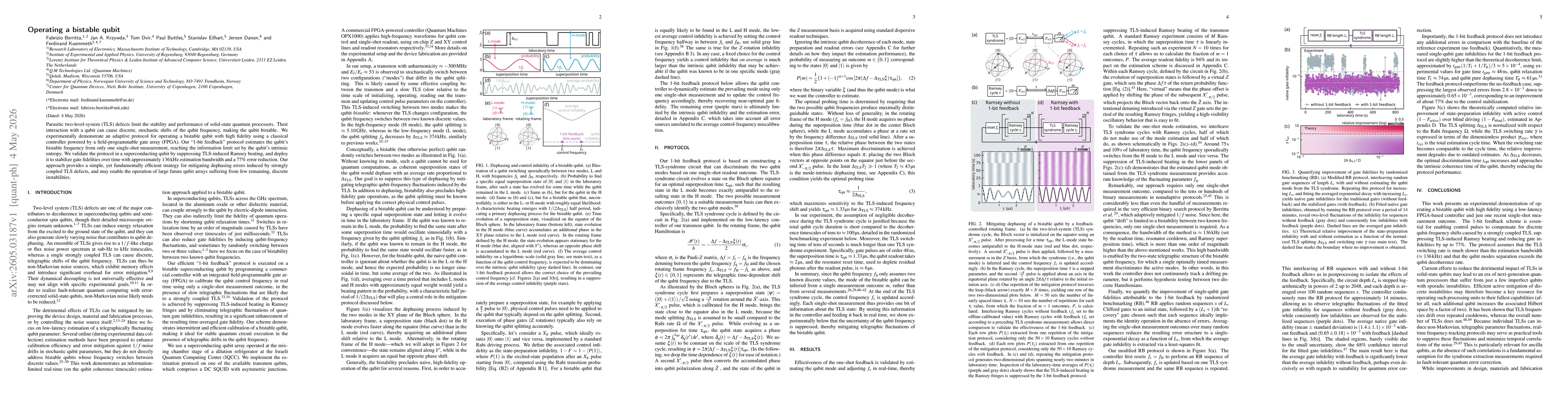 Thumbnail for Operating a bistable qubit