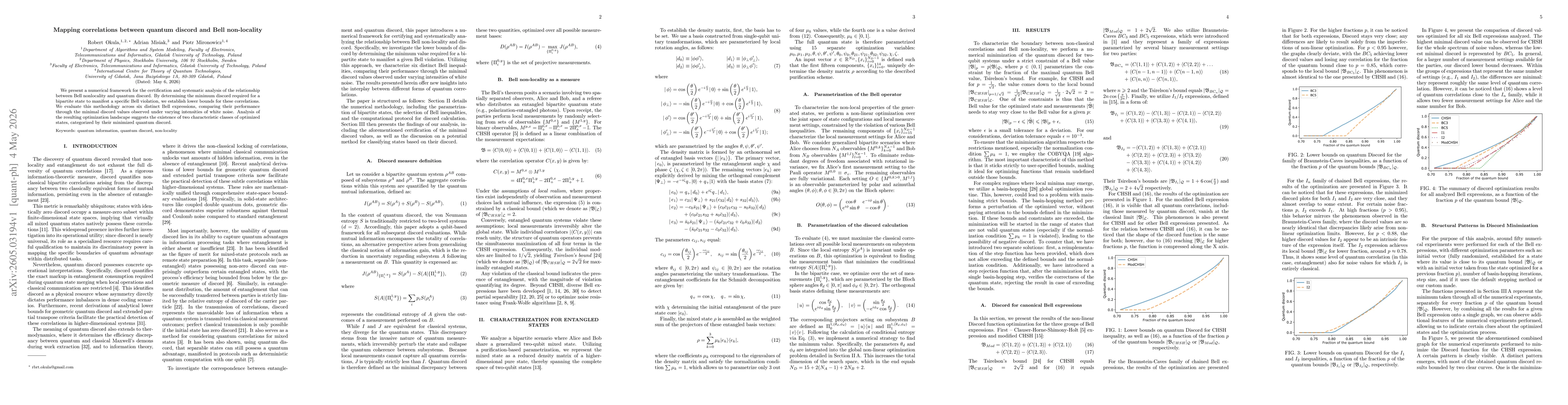 Thumbnail for Mapping correlations between quantum discord and Bell non-locality