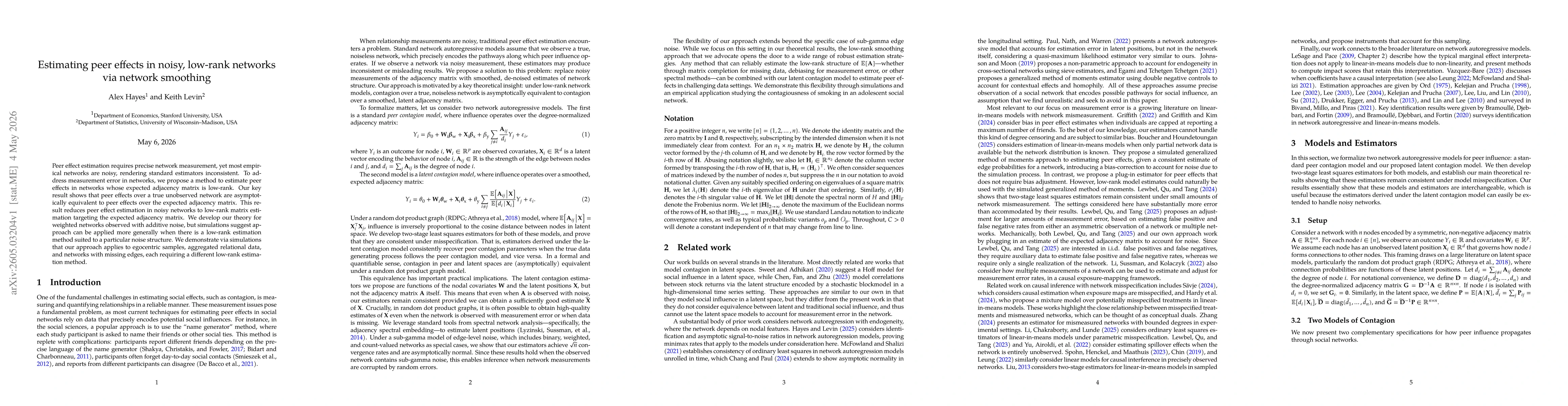 Thumbnail for Estimating peer effects in noisy, low-rank networks via network smoothing