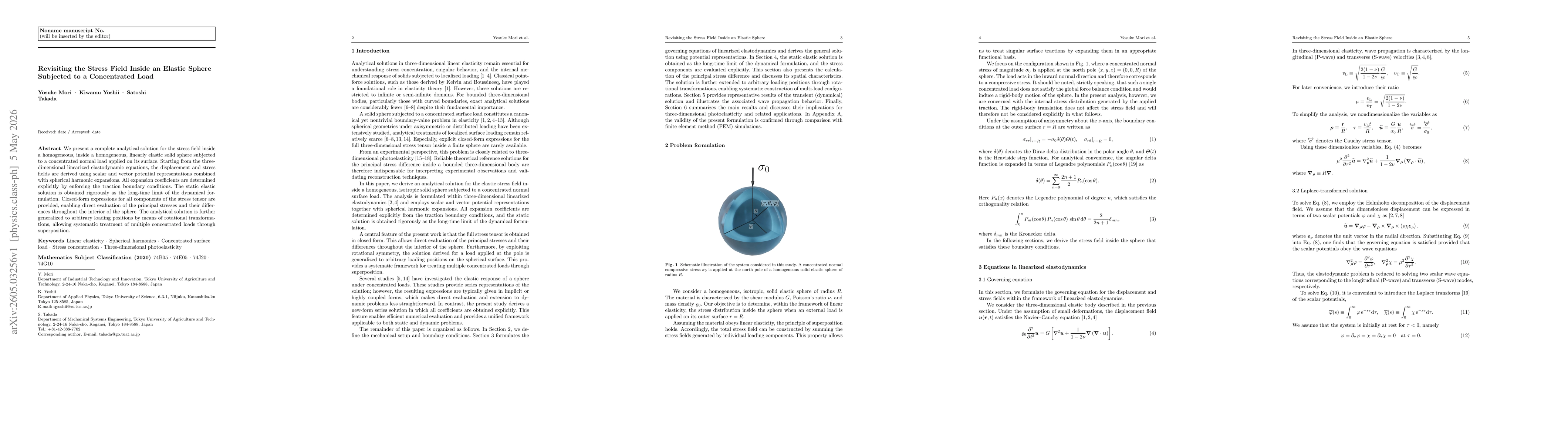 Thumbnail for Revisiting the Stress Field Inside an Elastic Sphere Subjected to a Concentrated Load