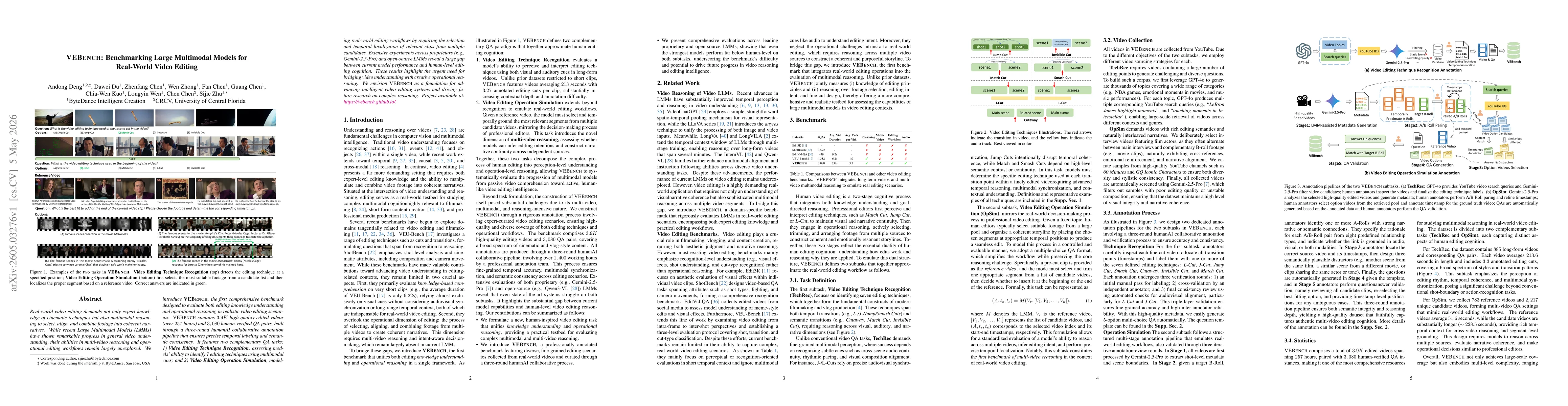 Thumbnail for VEBench:Benchmarking Large Multimodal Models for Real-World Video Editing
