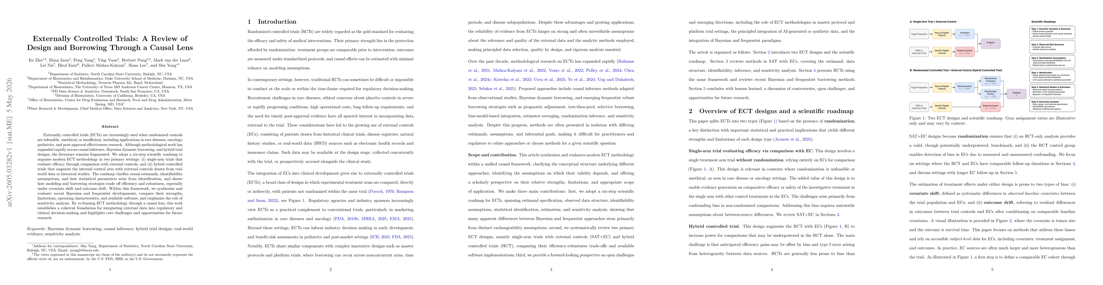 Thumbnail for Externally Controlled Trials: A Review of Design and Borrowing Through a Causal Lens