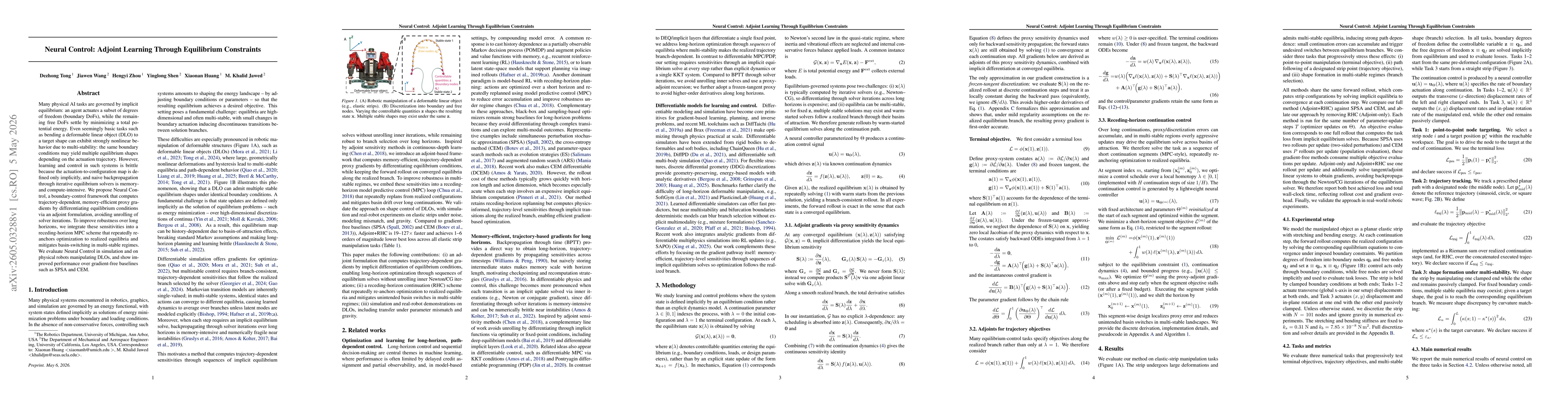 Thumbnail for Neural Control: Adjoint Learning Through Equilibrium Constraints