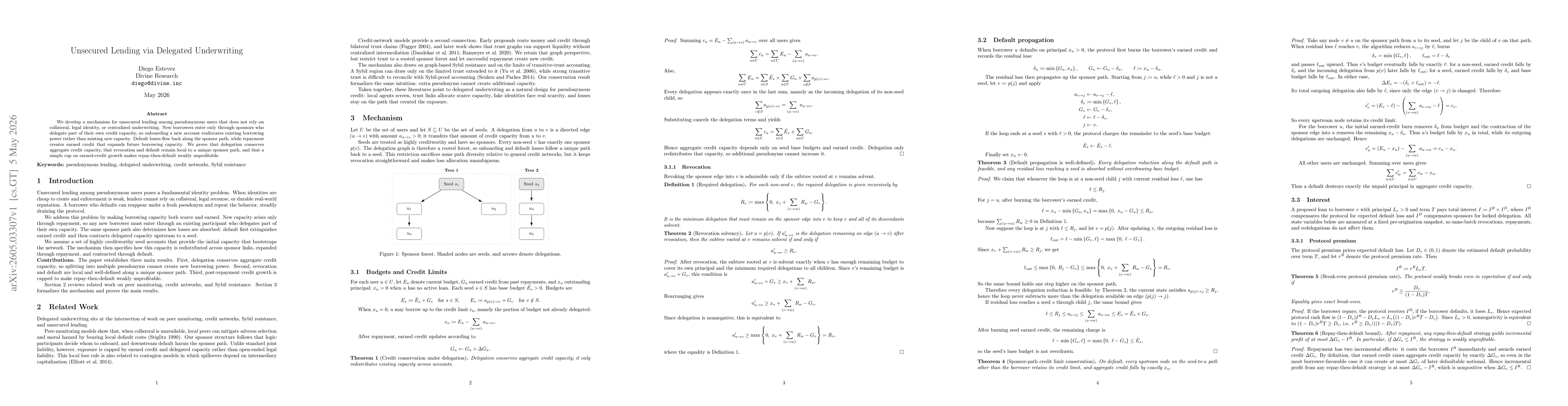 Thumbnail for Unsecured Lending via Delegated Underwriting
