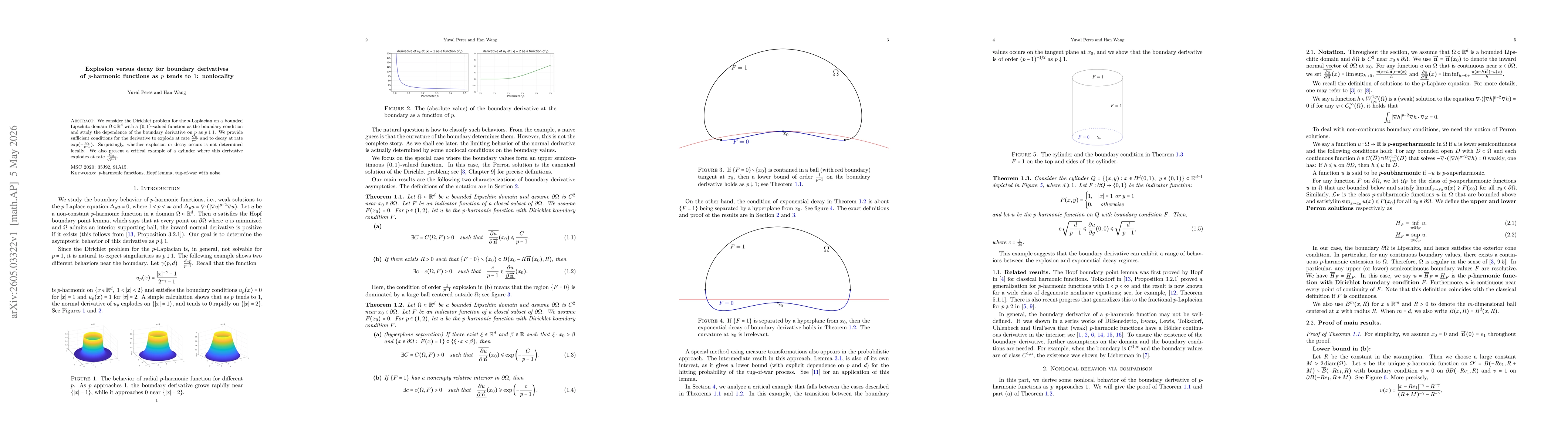 Thumbnail for Explosion versus decay for boundary derivatives of $p$-harmonic functions as $p$ tends to 1: nonlocality