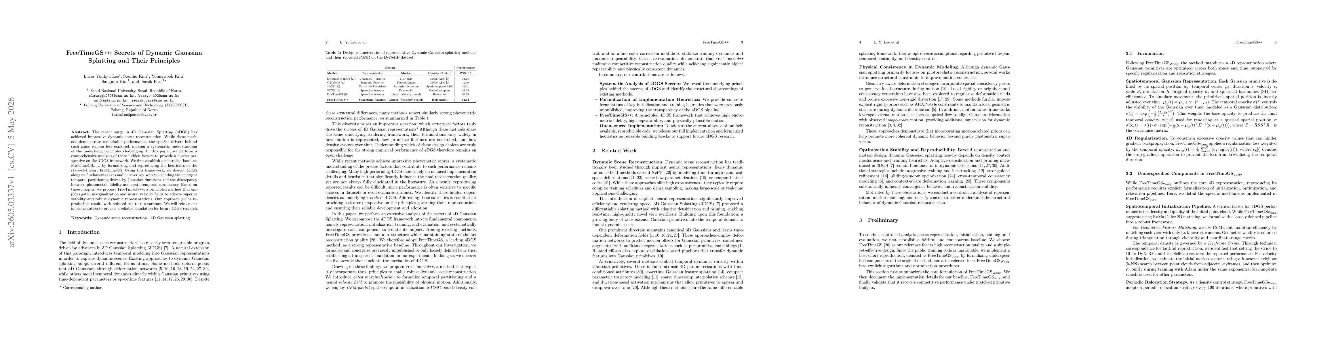 Thumbnail for FreeTimeGS++: Secrets of Dynamic Gaussian Splatting and Their Principles