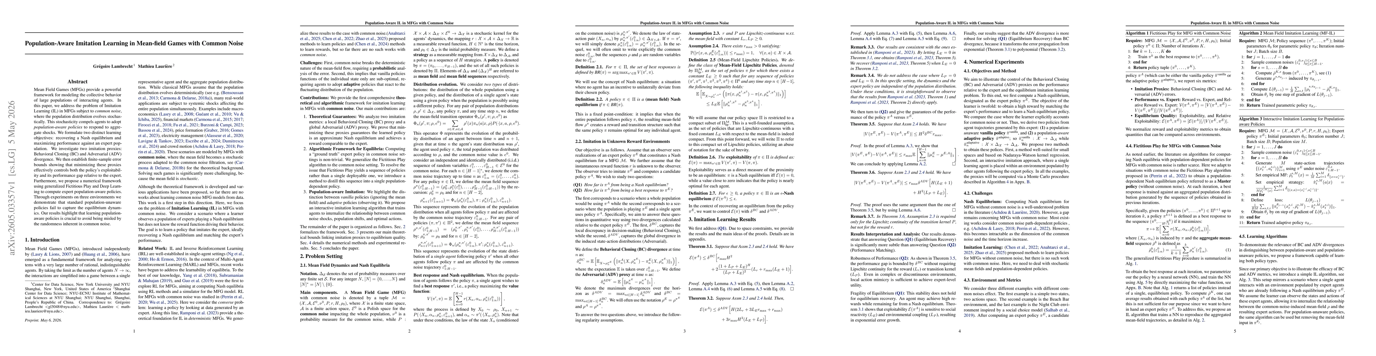 Thumbnail for Population-Aware Imitation Learning in Mean-field Games with Common Noise