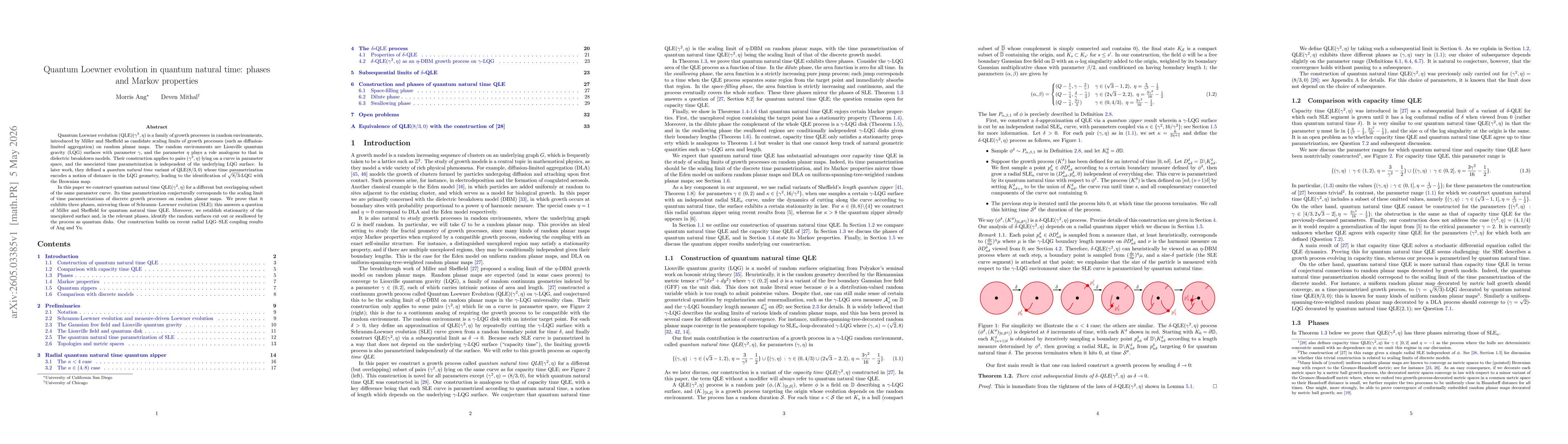Thumbnail for Quantum Loewner evolution in quantum natural time: phases and Markov properties
