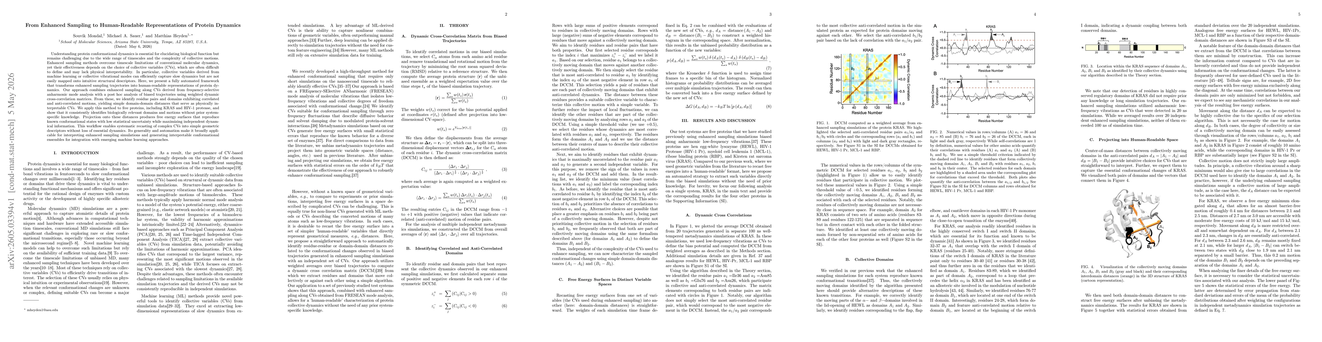 Thumbnail for From Enhanced Sampling to Human-Readable Representations of Protein Dynamics