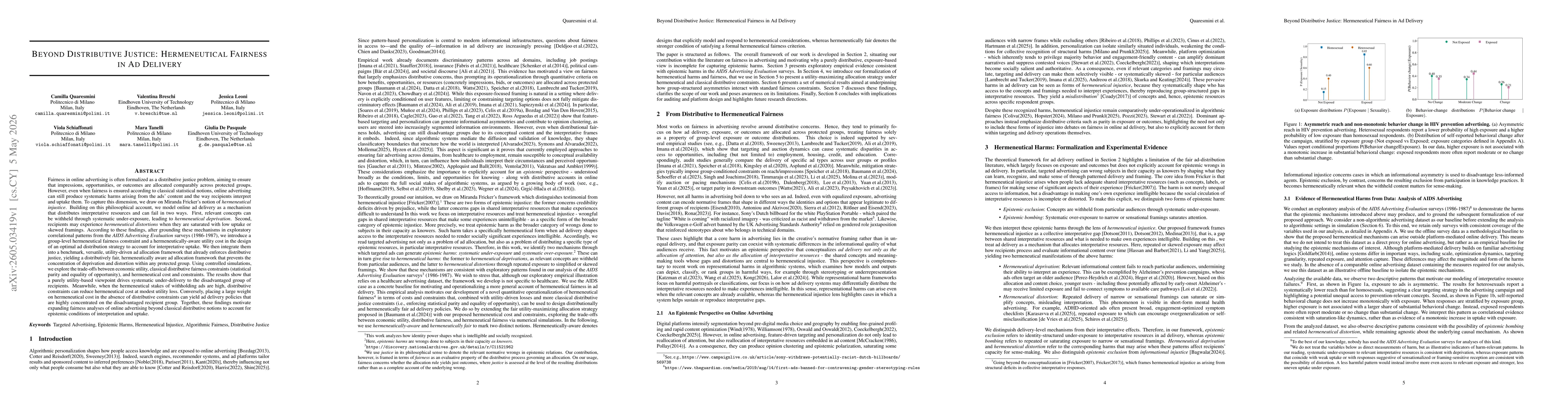 Thumbnail for Beyond Distributive Justice: Hermeneutical Fairness in Ad Delivery