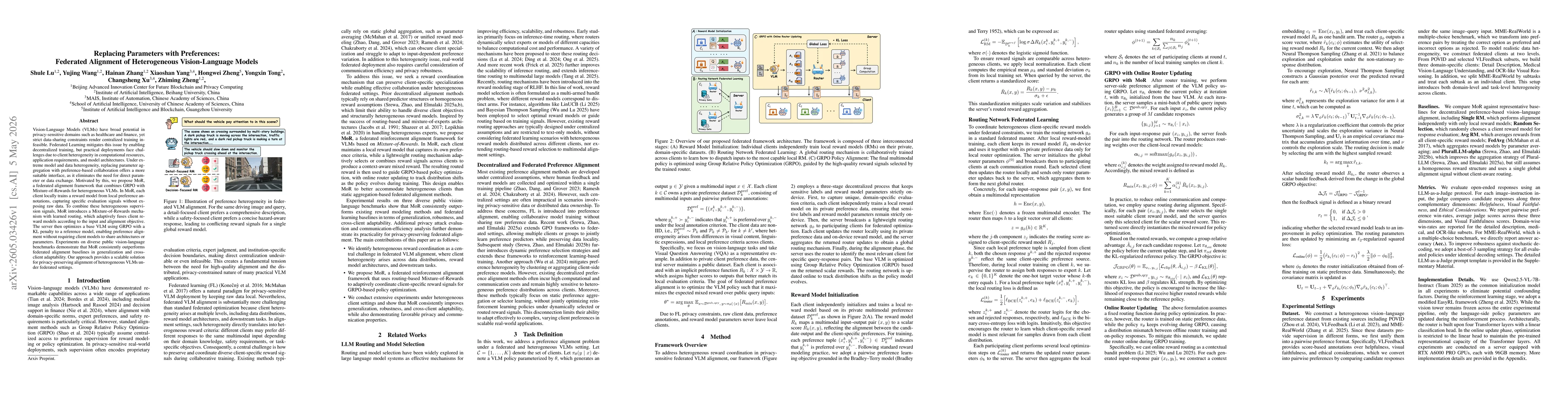 Thumbnail for Replacing Parameters with Preferences: Federated Alignment of Heterogeneous Vision-Language Models