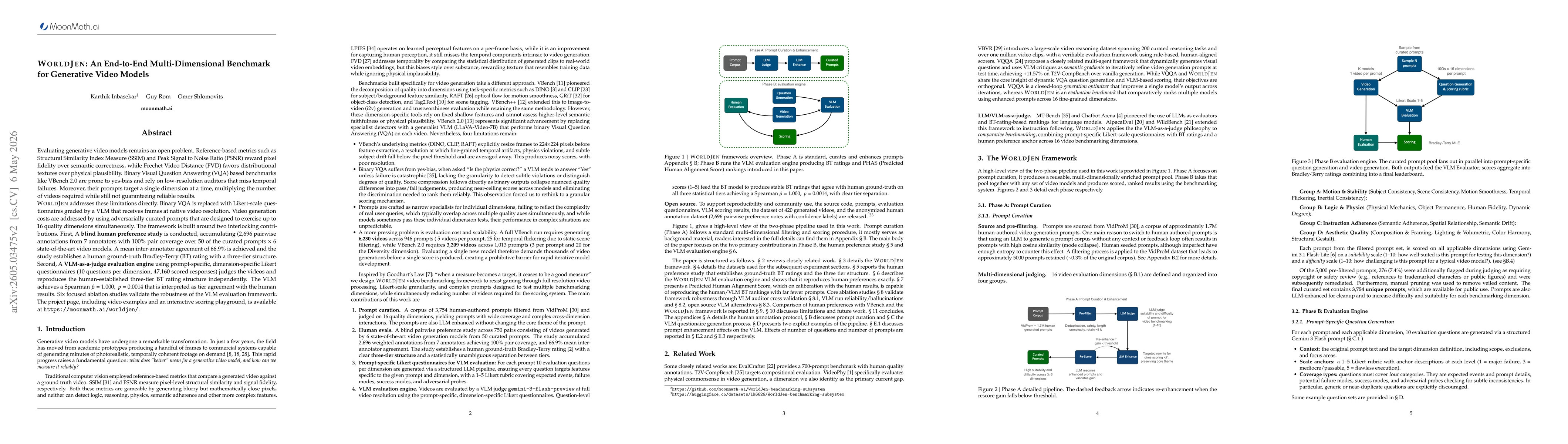 Thumbnail for WorldJen: An End-to-End Multi-Dimensional Benchmark for Generative Video Models