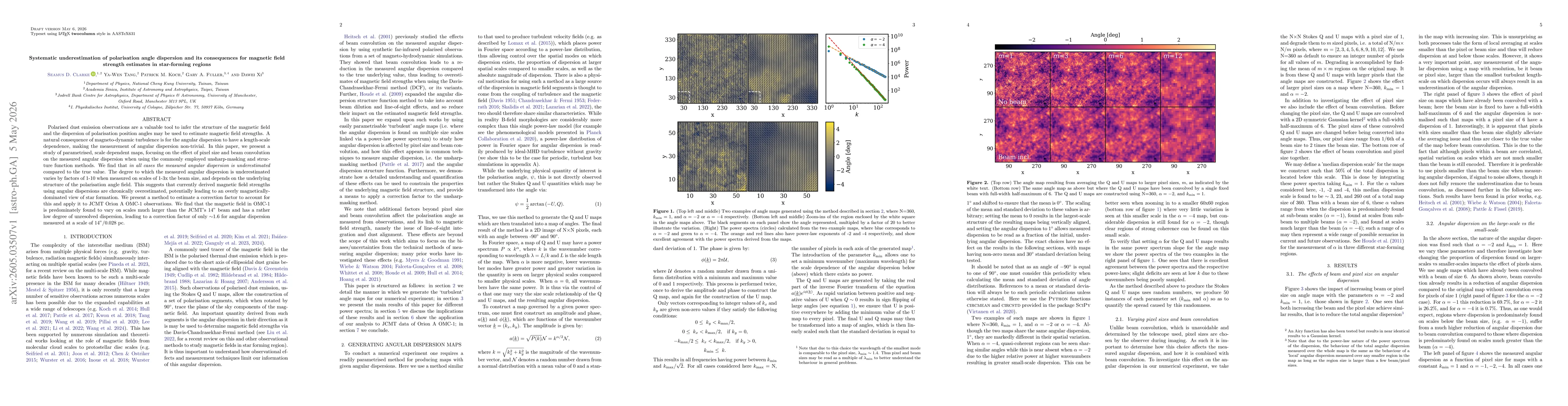 Thumbnail for Systematic underestimation of polarisation angle dispersion and its consequences for magnetic field strength estimates in star-forming regions