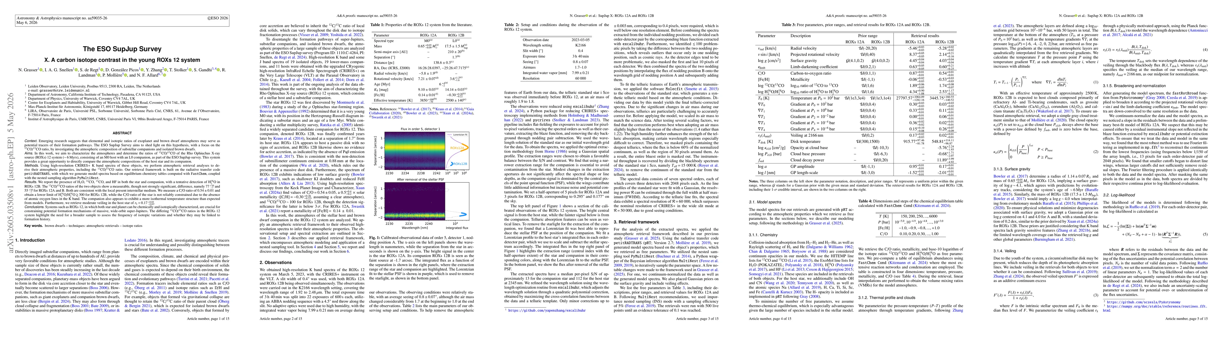 Thumbnail for The ESO SupJup Survey. X. A carbon isotope contrast in the young ROXs 12 system