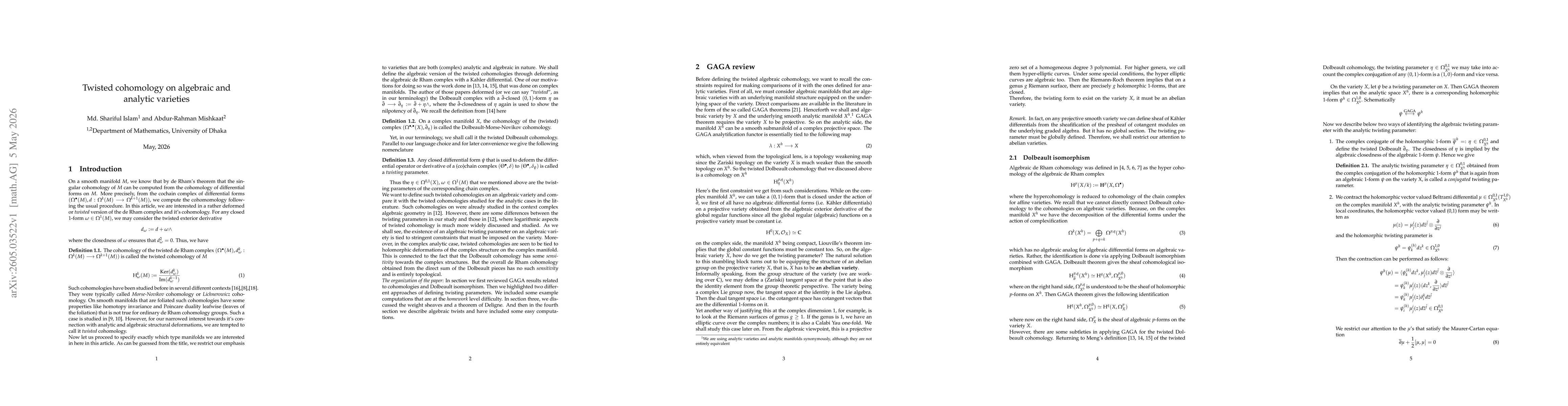 Thumbnail for Twisted cohomology on algebraic and analytic varieties