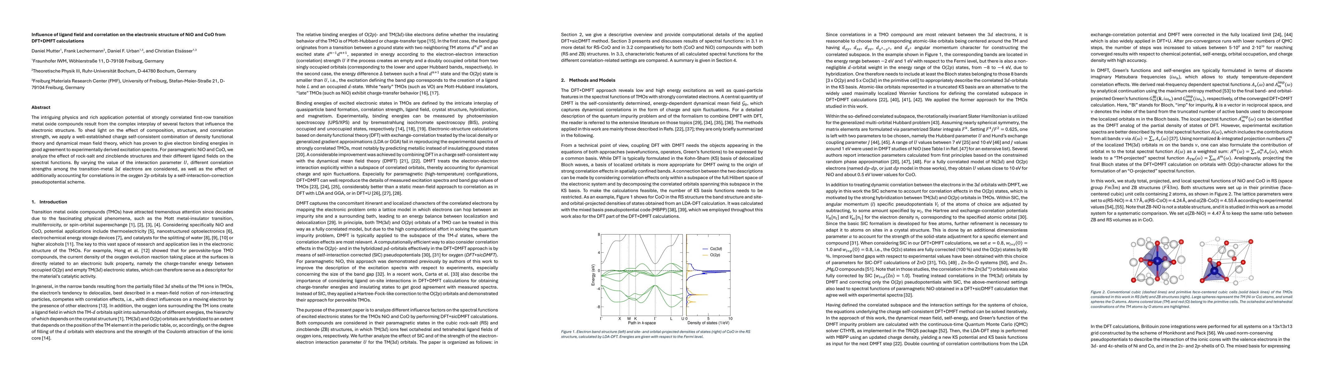 Thumbnail for Influence of ligand field and correlation on the electronic structure of NiO and CoO from DFT+DMFT calculations