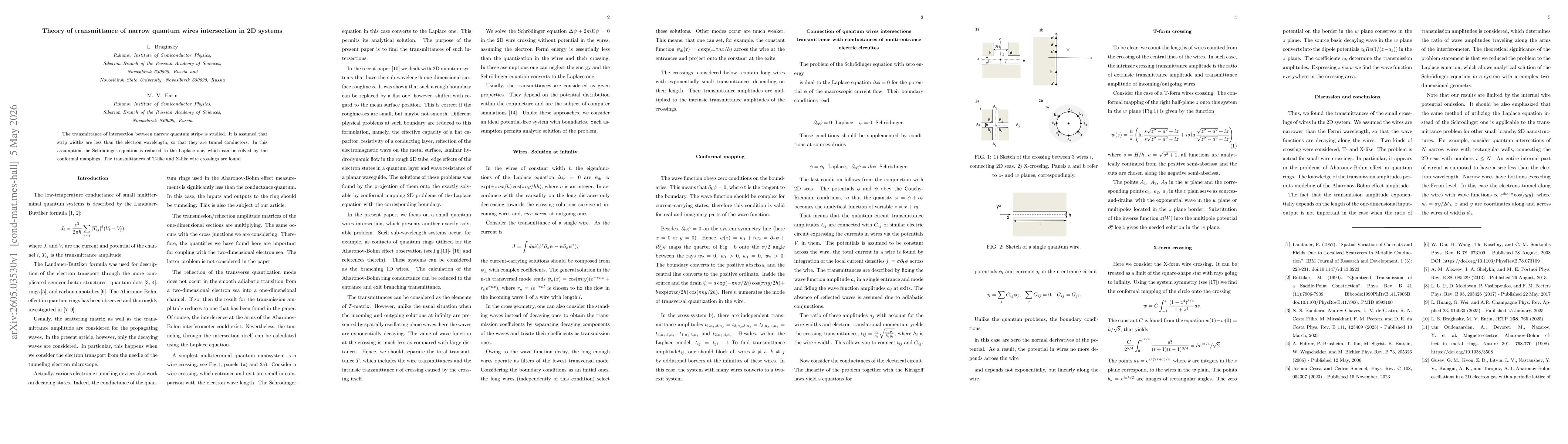 Thumbnail for Theory of transmittance of narrow quantum wires intersection in 2D systems