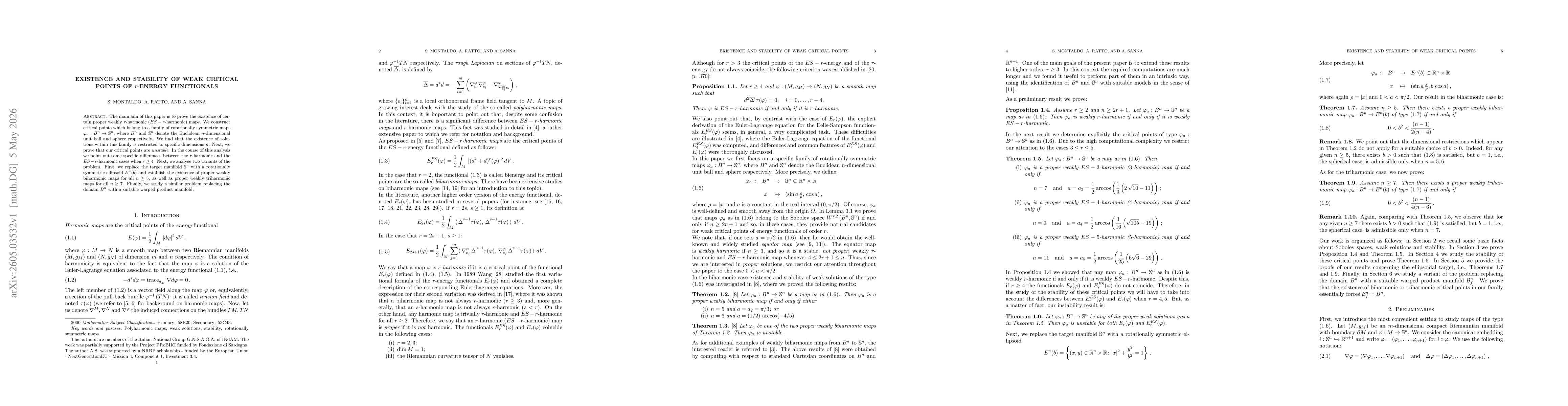 Thumbnail for Existence and stability of weak critical points of $r$-energy functionals