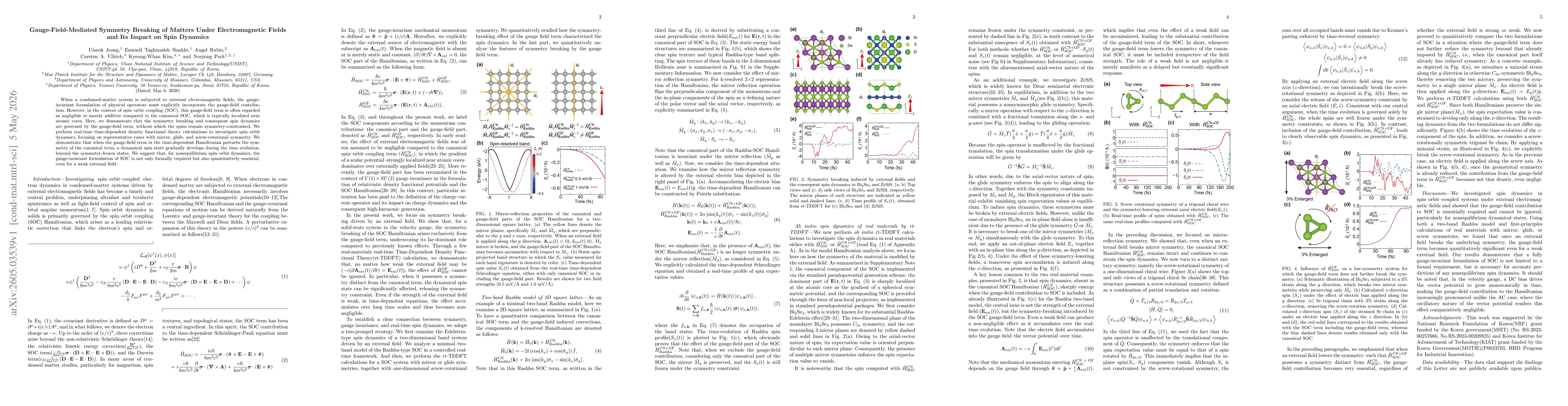 Thumbnail for Gauge-Field-Mediated Symmetry Breaking of Matters Under Electromagnetic Fields and Its Impact on Spin Dynamics