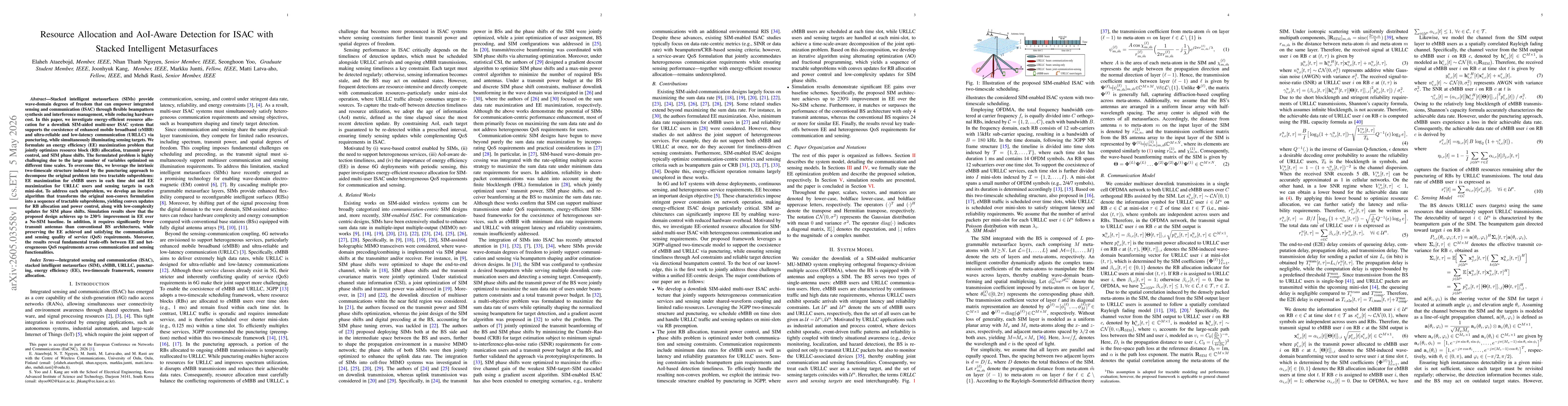 Thumbnail for Resource Allocation and AoI-Aware Detection for ISAC with Stacked Intelligent Metasurfaces
