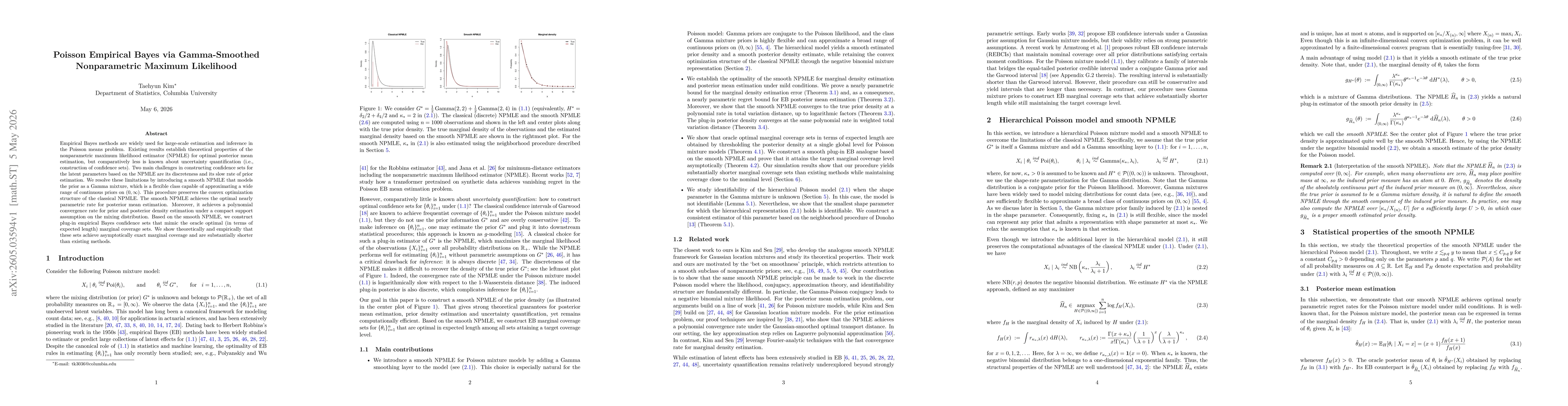 Thumbnail for Poisson Empirical Bayes via Gamma-Smoothed Nonparametric Maximum Likelihood